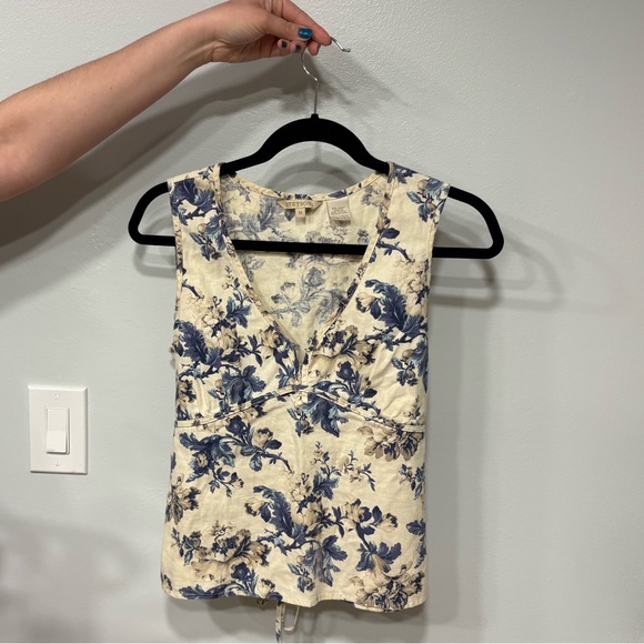 Stetson Tops - Stetson Navy Floral V-Neck Camisole on Cream